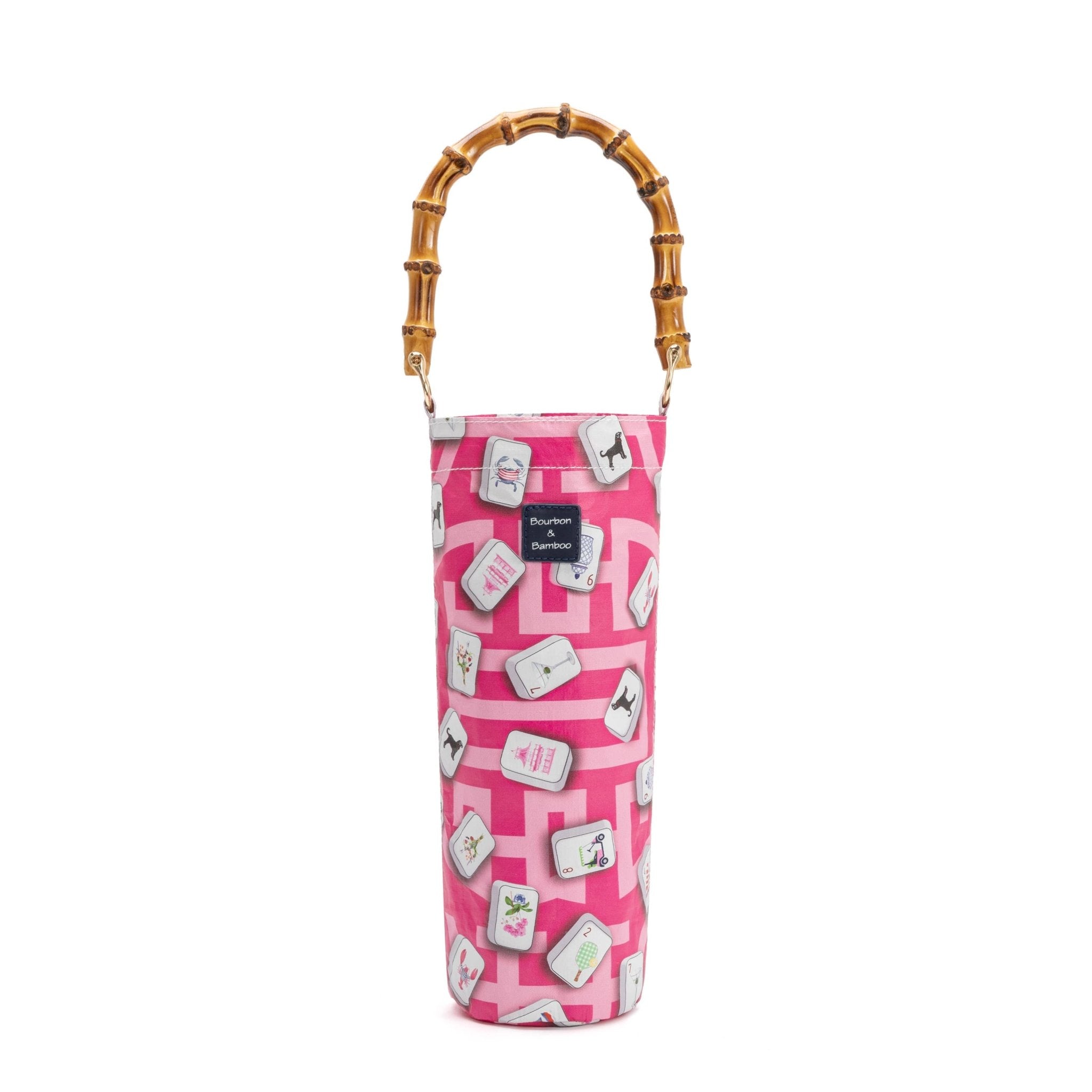 [Bourbon & Bamboo] Wine Tote - Mahjong Fun - The Pink Pineapple 850