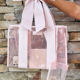 Bow Beach Tote With Phone Pouch - The Pink Pineapple 850