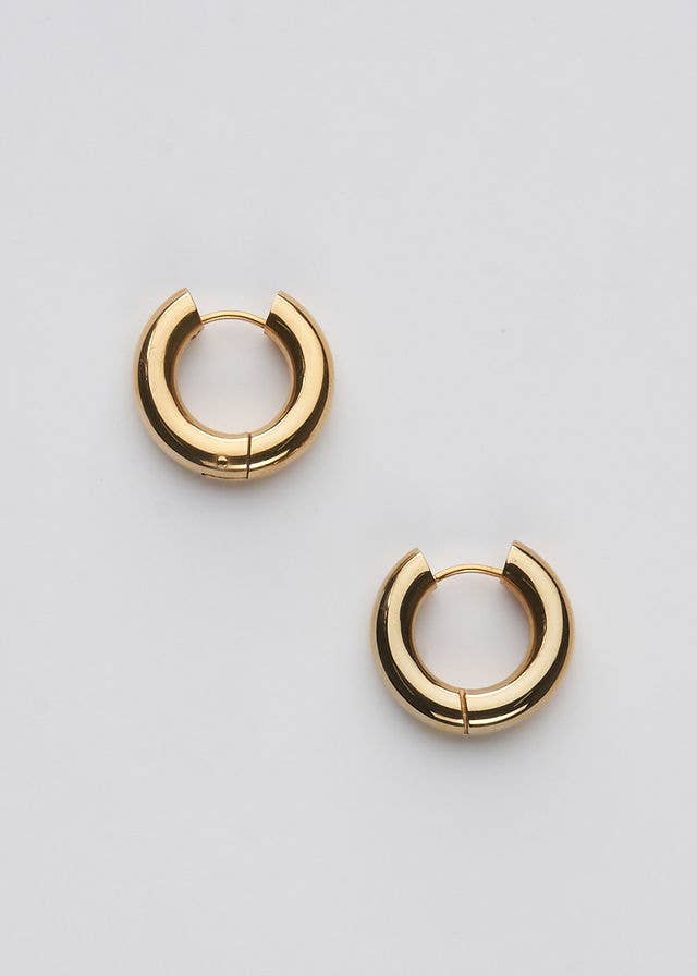[Brenda Grands] 12mm Chunky Gold Hoops - The Pink Pineapple 850