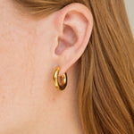 [Brenda Grands] 12mm Chunky Gold Hoops - The Pink Pineapple 850