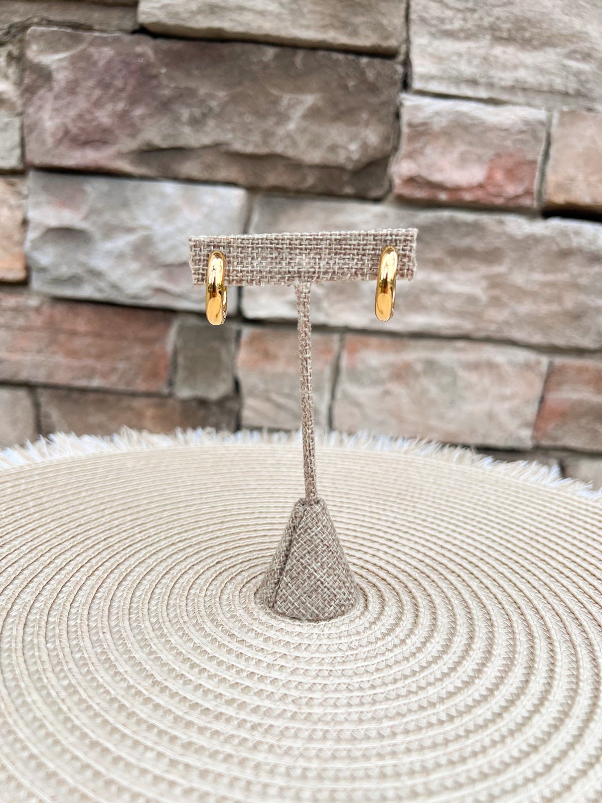 [Brenda Grands] 12mm Chunky Gold Hoops - The Pink Pineapple 850