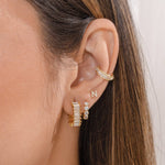 [Brenda Grands] 18K Gold Diamond Huggies - The Pink Pineapple 850