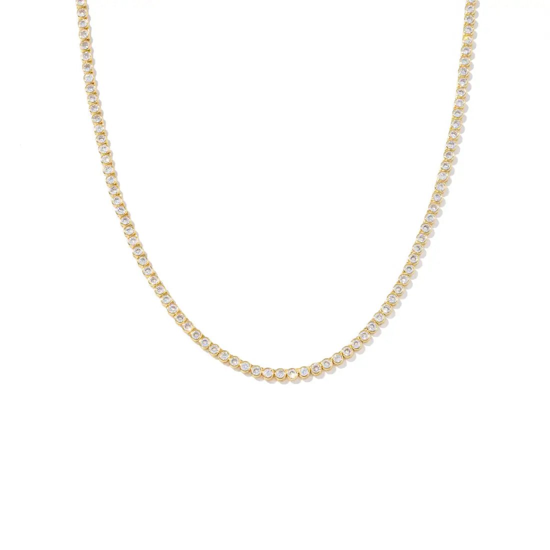[Brenda Grands] 18K Gold Diamond Tennis Necklace - The Pink Pineapple 850