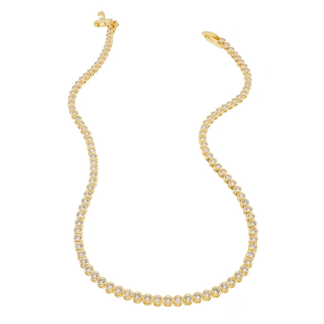 [Brenda Grands] 18K Gold Diamond Tennis Necklace - The Pink Pineapple 850