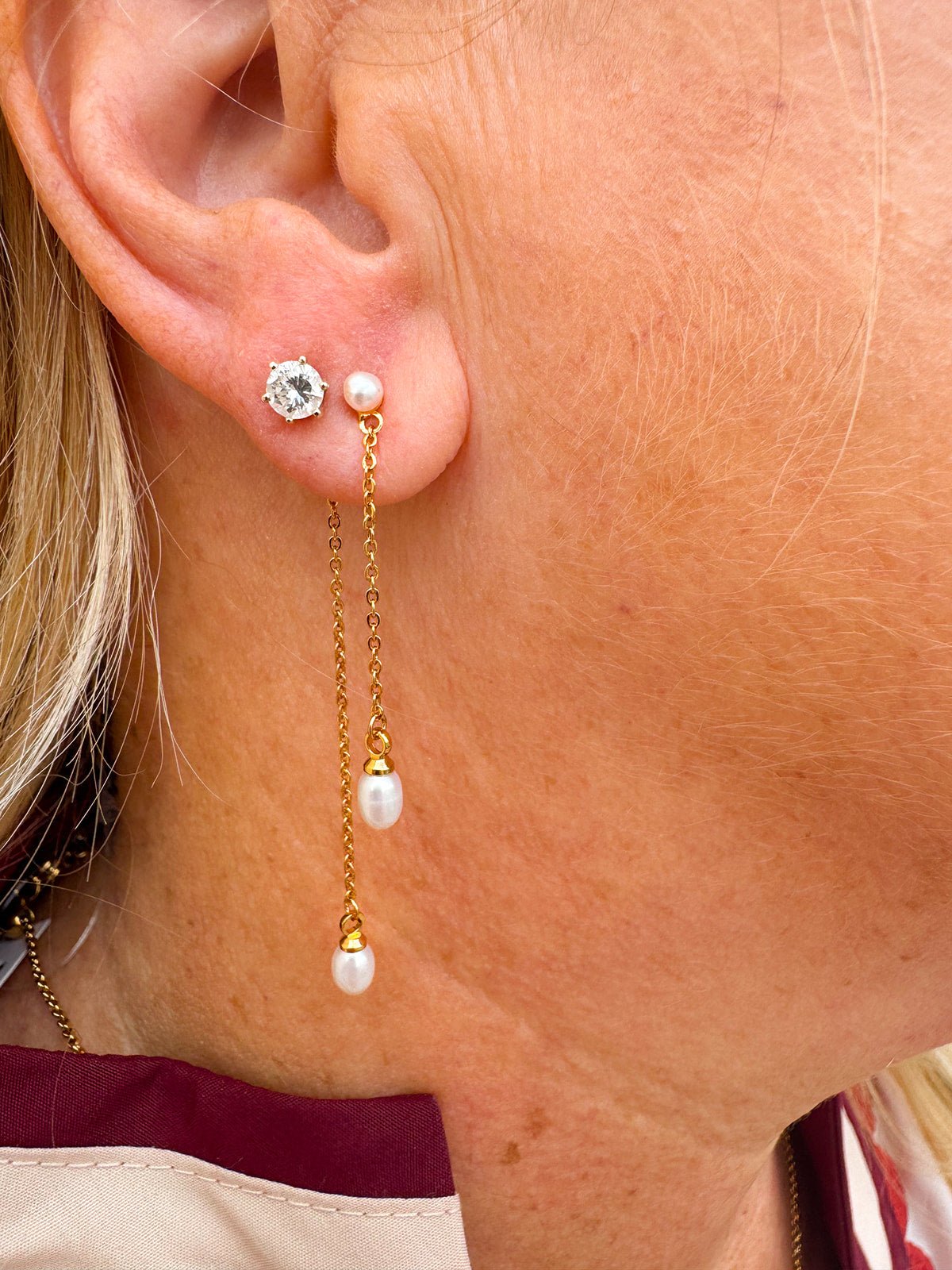 [Brenda Grands] 18K Gold Pearl Drop Earrings - The Pink Pineapple 850