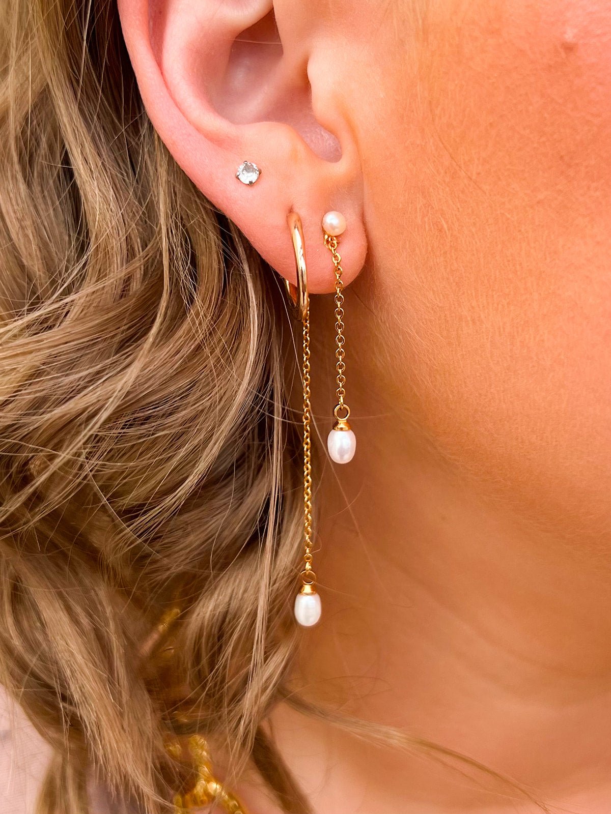 [Brenda Grands] 18K Gold Pearl Drop Earrings - The Pink Pineapple 850