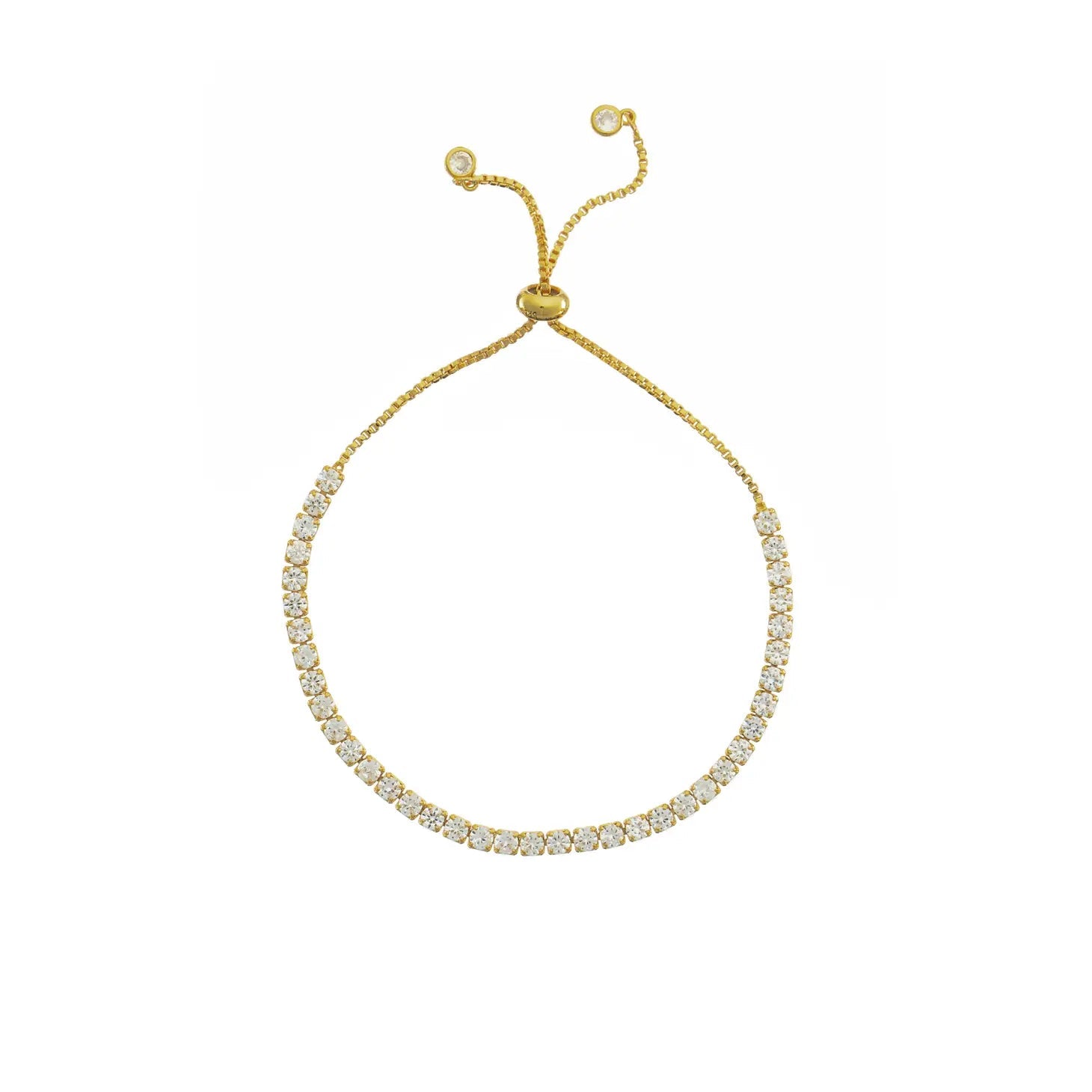 [Brenda Grands] 18k Gold Pull Tie Tennis Bracelet - The Pink Pineapple 850