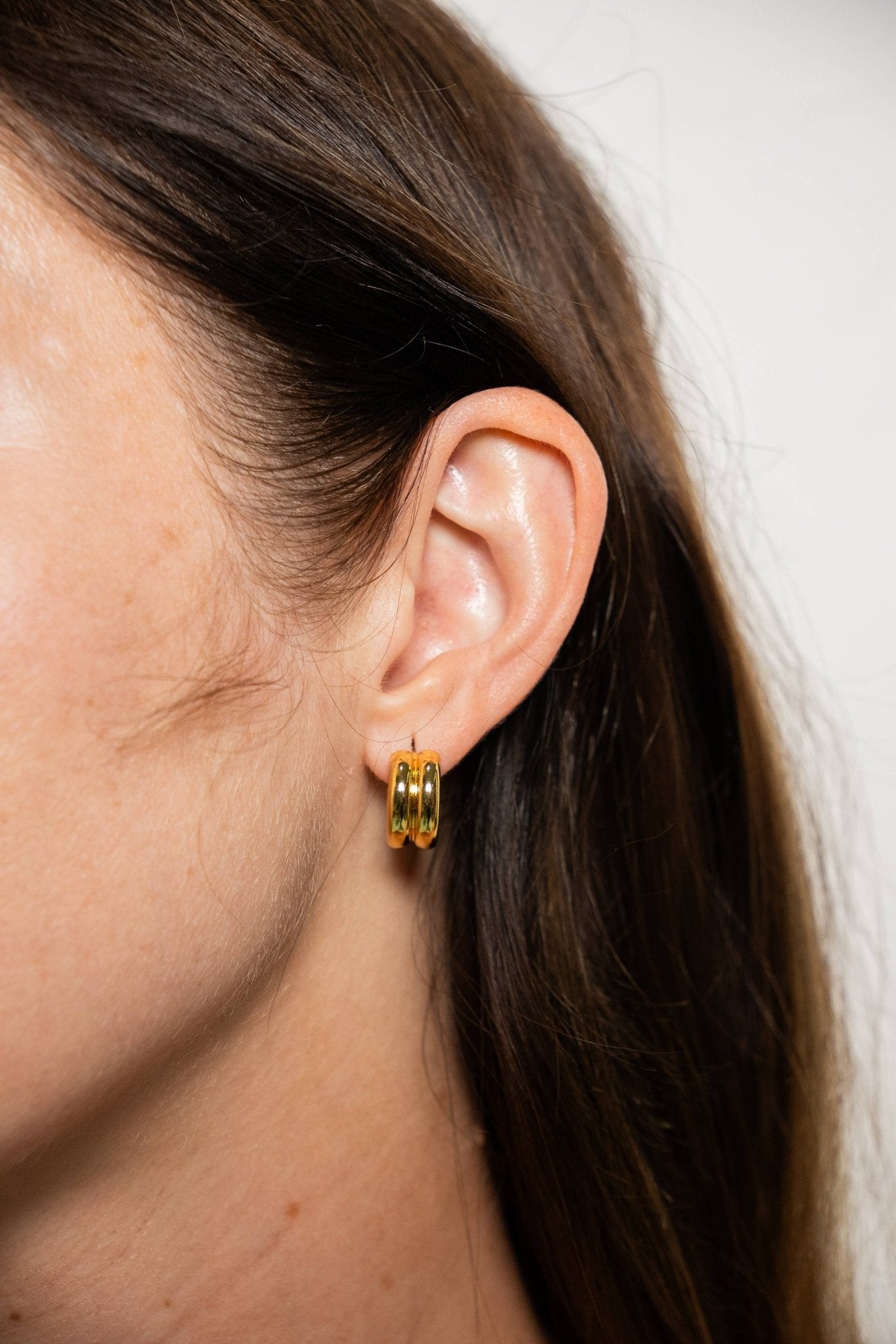 [Brenda Grands] 18K Gold Twin Hoops Mini - The Pink Pineapple 850