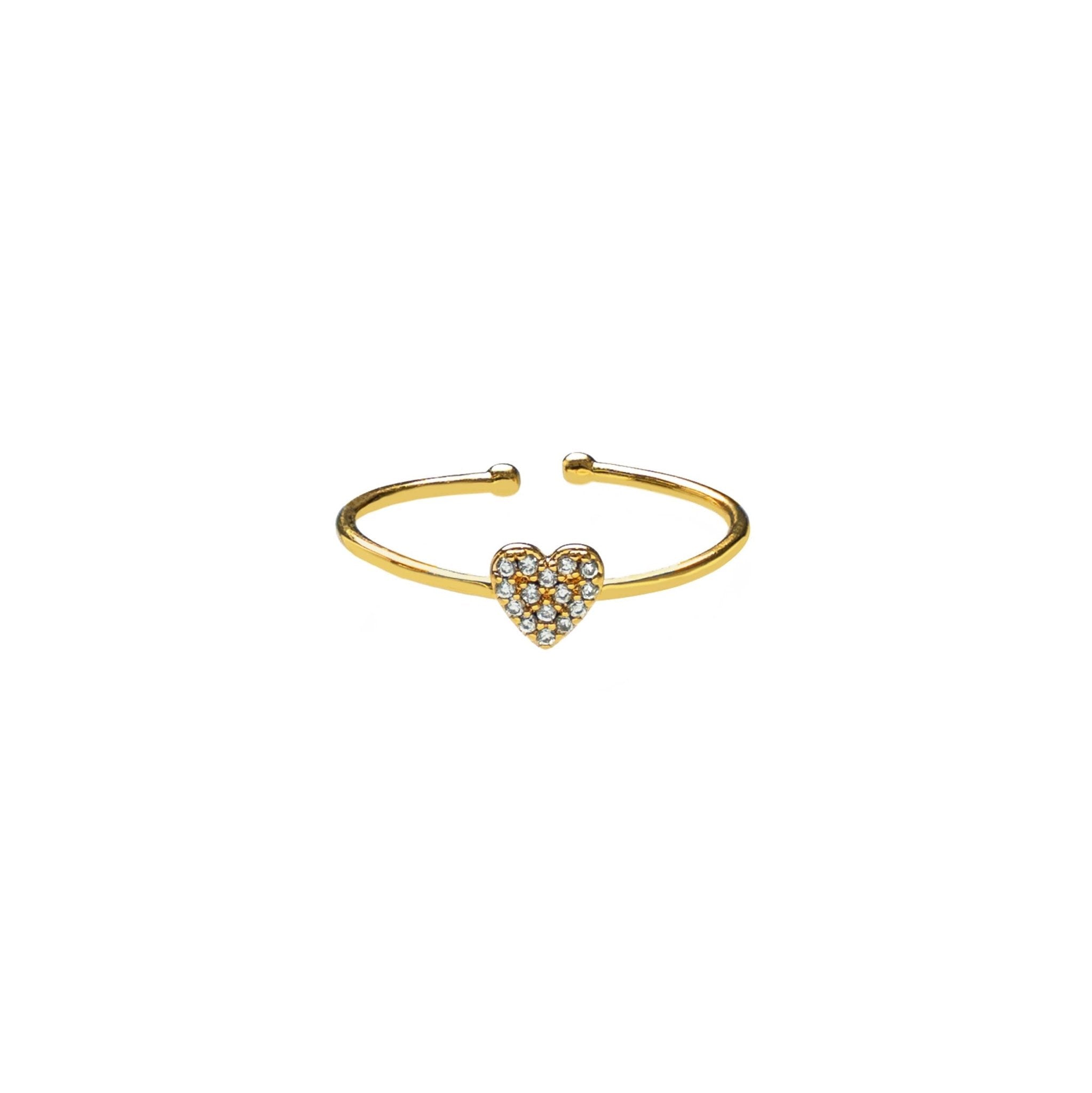 Brenda Grands Adjustable Mini Shiny Heart Ring - The Pink Pineapple 850