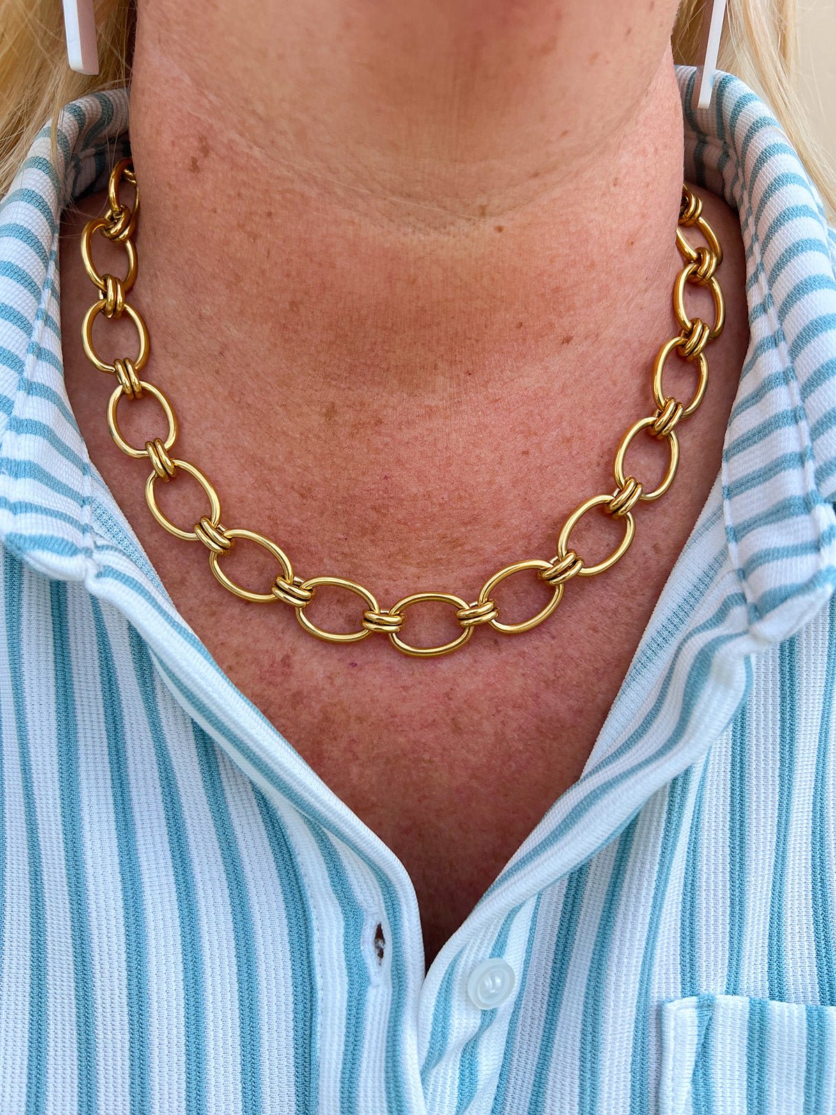 [Brenda Grands] Chunky Oval Necklace - The Pink Pineapple 850