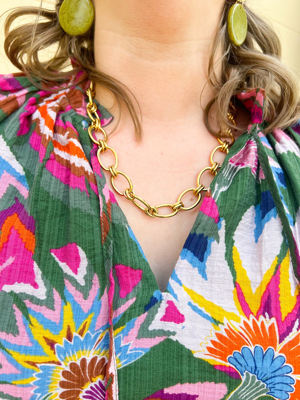 [Brenda Grands] Chunky Oval Necklace - The Pink Pineapple 850