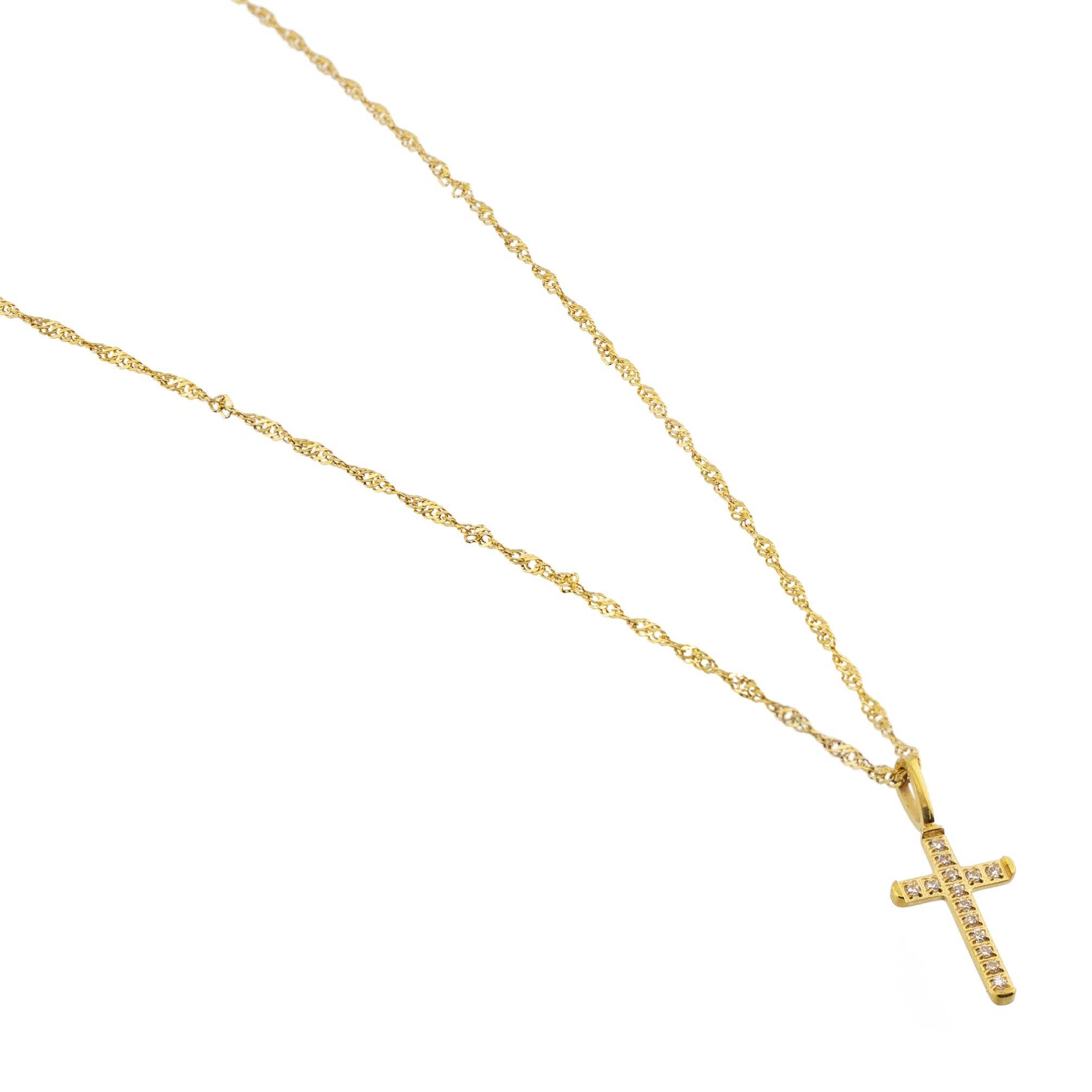 [Brenda Grands] Diamond Cross Necklace - The Pink Pineapple 850