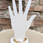 [Brenda Grands] Gold Chunky Pearl Chain Bracelet - The Pink Pineapple 850