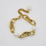 [Brenda Grands] Gold Chunky Pearl Chain Bracelet - The Pink Pineapple 850