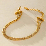 [Brenda Grands] Gold Dainty Triple Layered Anklet - The Pink Pineapple 850