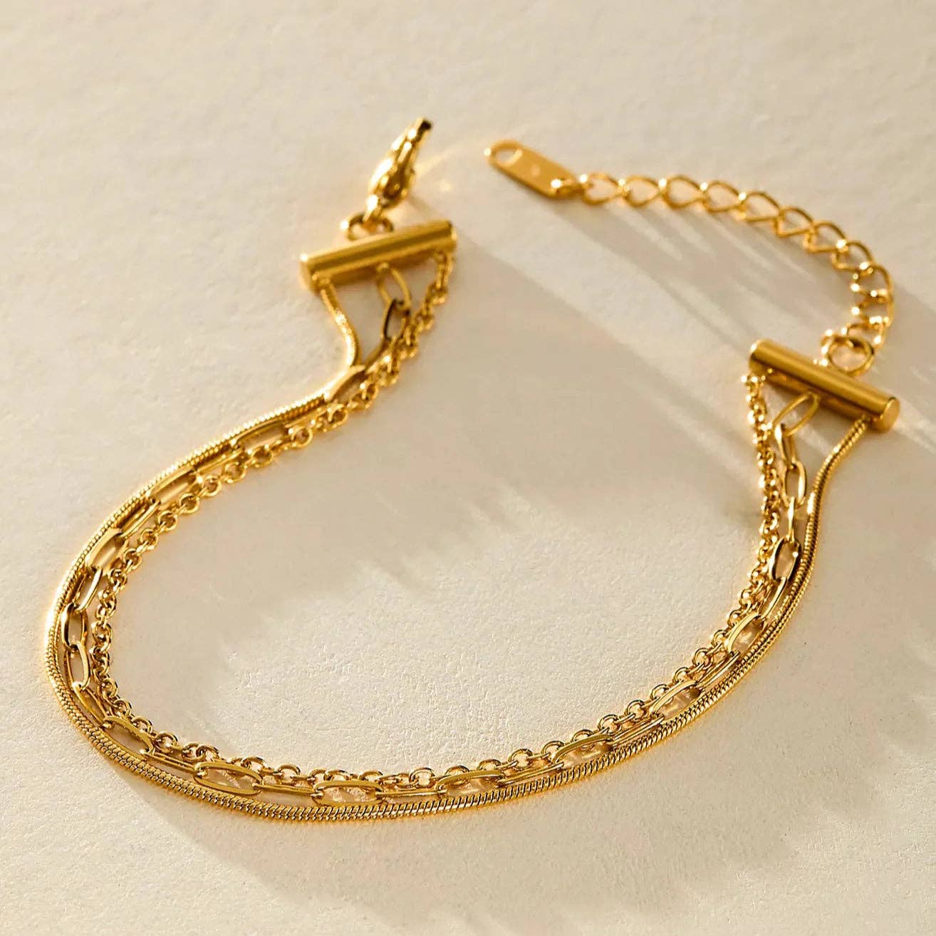 [Brenda Grands] Gold Dainty Triple Layered Anklet - The Pink Pineapple 850