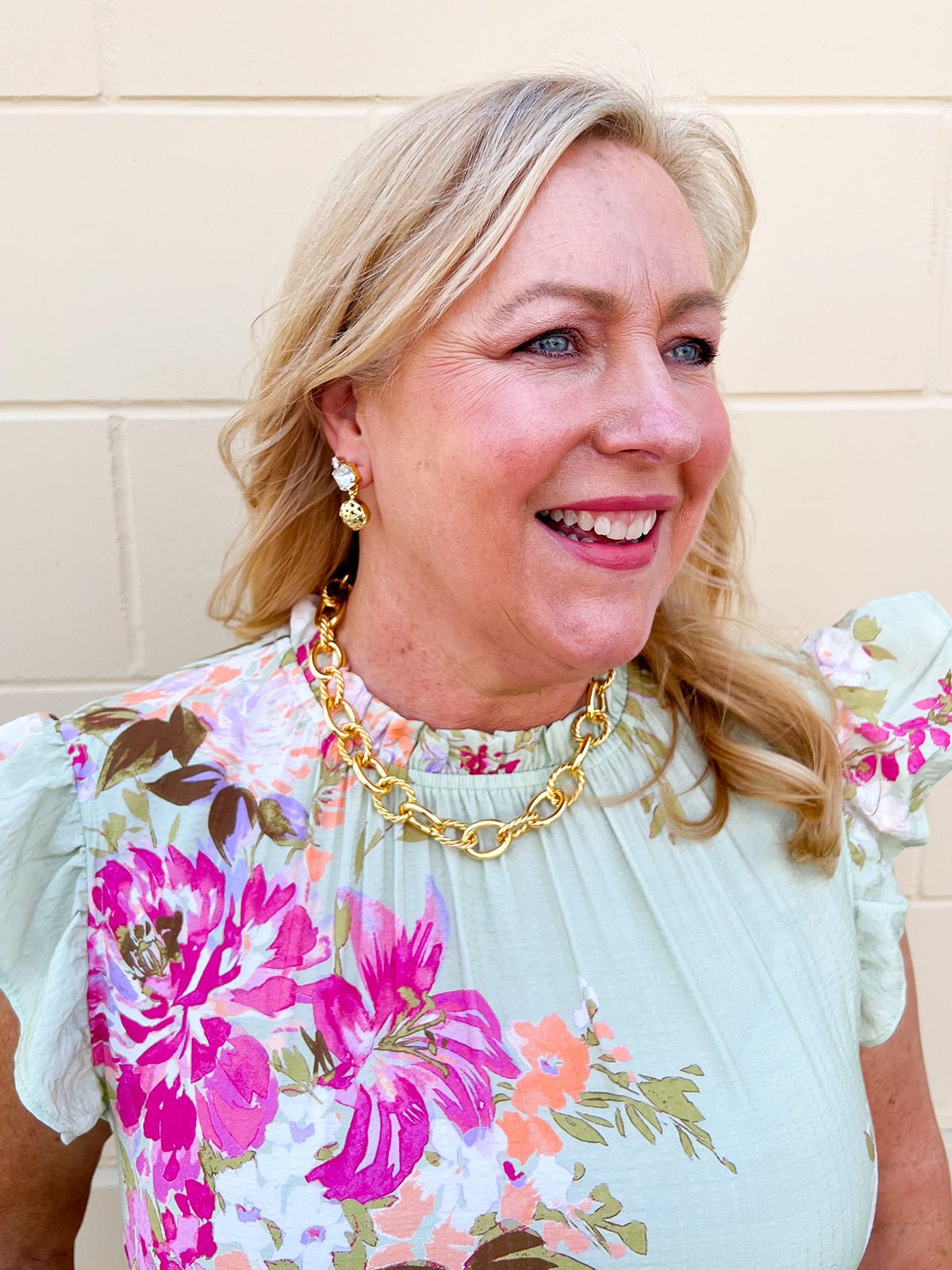 [Brenda Grands] Gold Link Statement Aspen Necklace - The Pink Pineapple 850