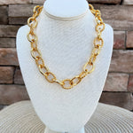 [Brenda Grands] Gold Link Statement Aspen Necklace - The Pink Pineapple 850