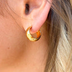 [Brenda Grands] Hammered Hoops Mini - The Pink Pineapple 850