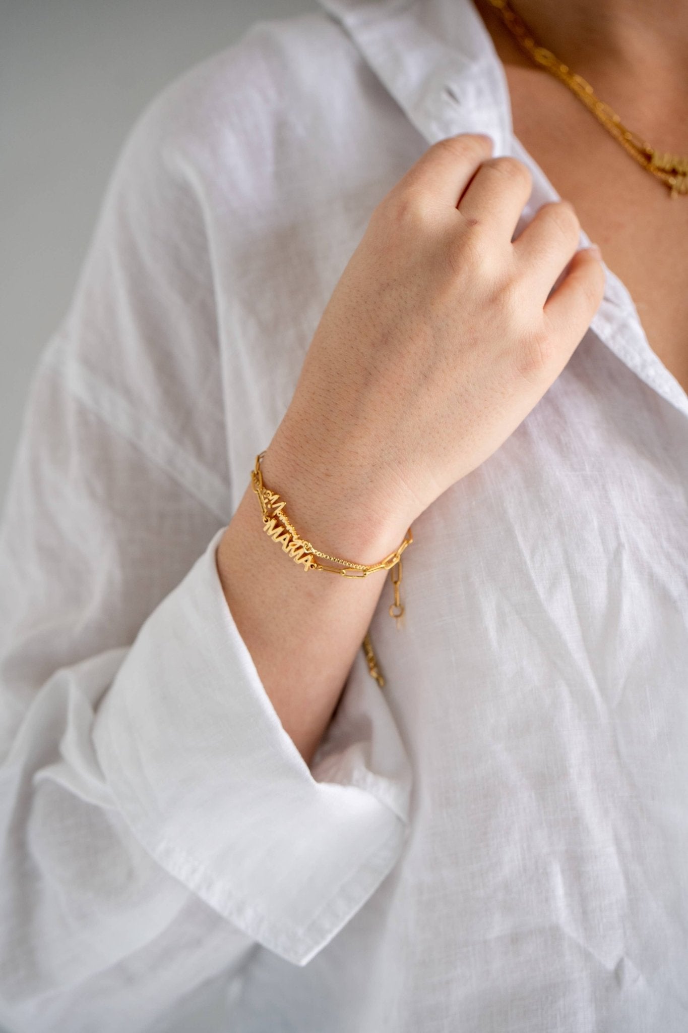 [Brenda Grands] Mama Paperclip Bracelet - The Pink Pineapple 850