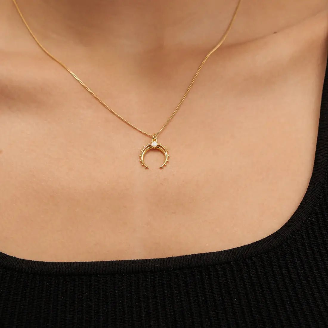 [Brenda Grands] Opal Moon Necklace - The Pink Pineapple 850