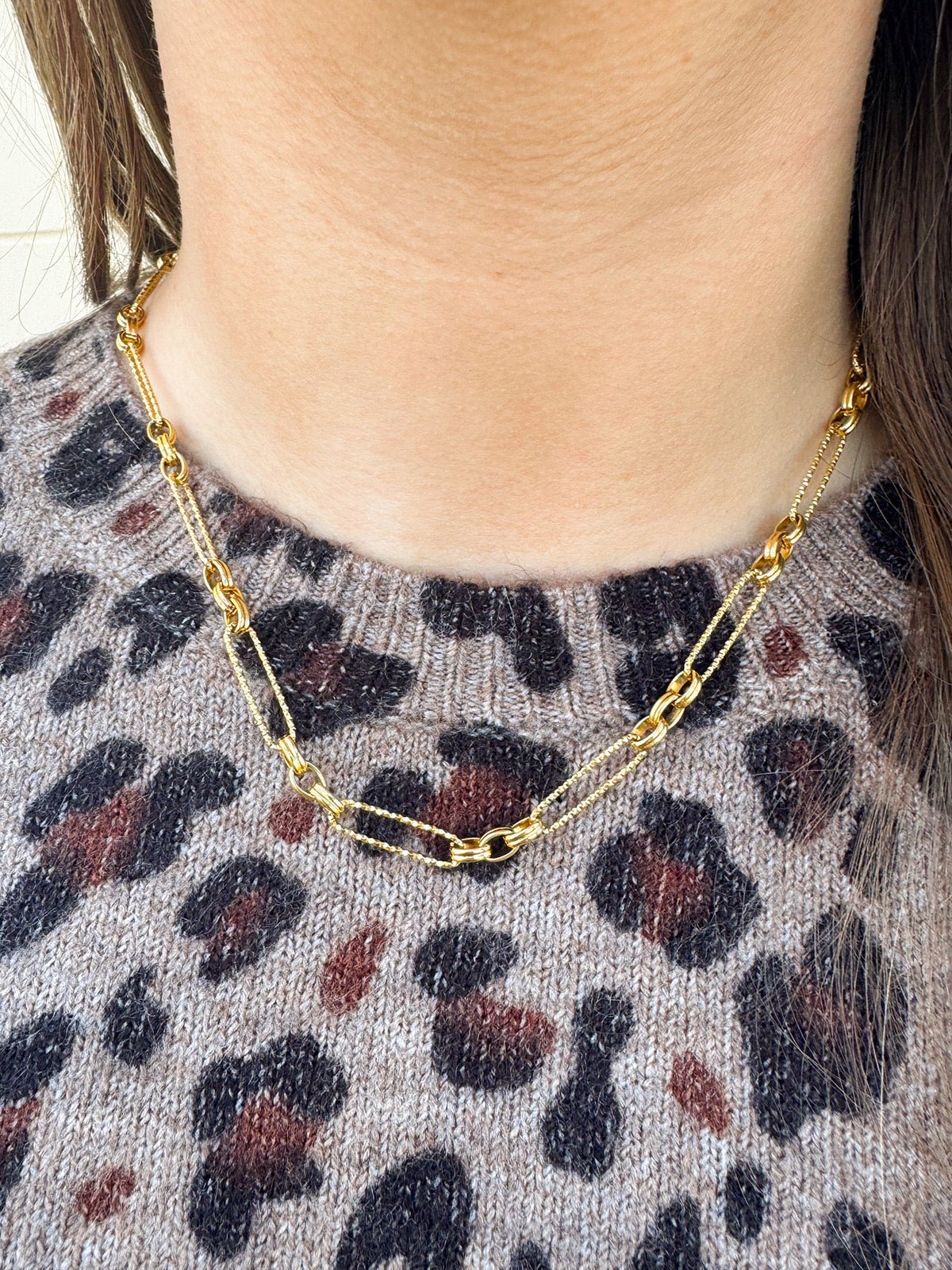 [Brenda Grands] Shiny Paperclip Necklace - The Pink Pineapple 850