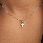 Brenda Grands Silver Shiny Cross Necklace - The Pink Pineapple 850
