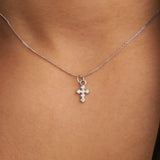 Brenda Grands Silver Shiny Cross Necklace - The Pink Pineapple 850