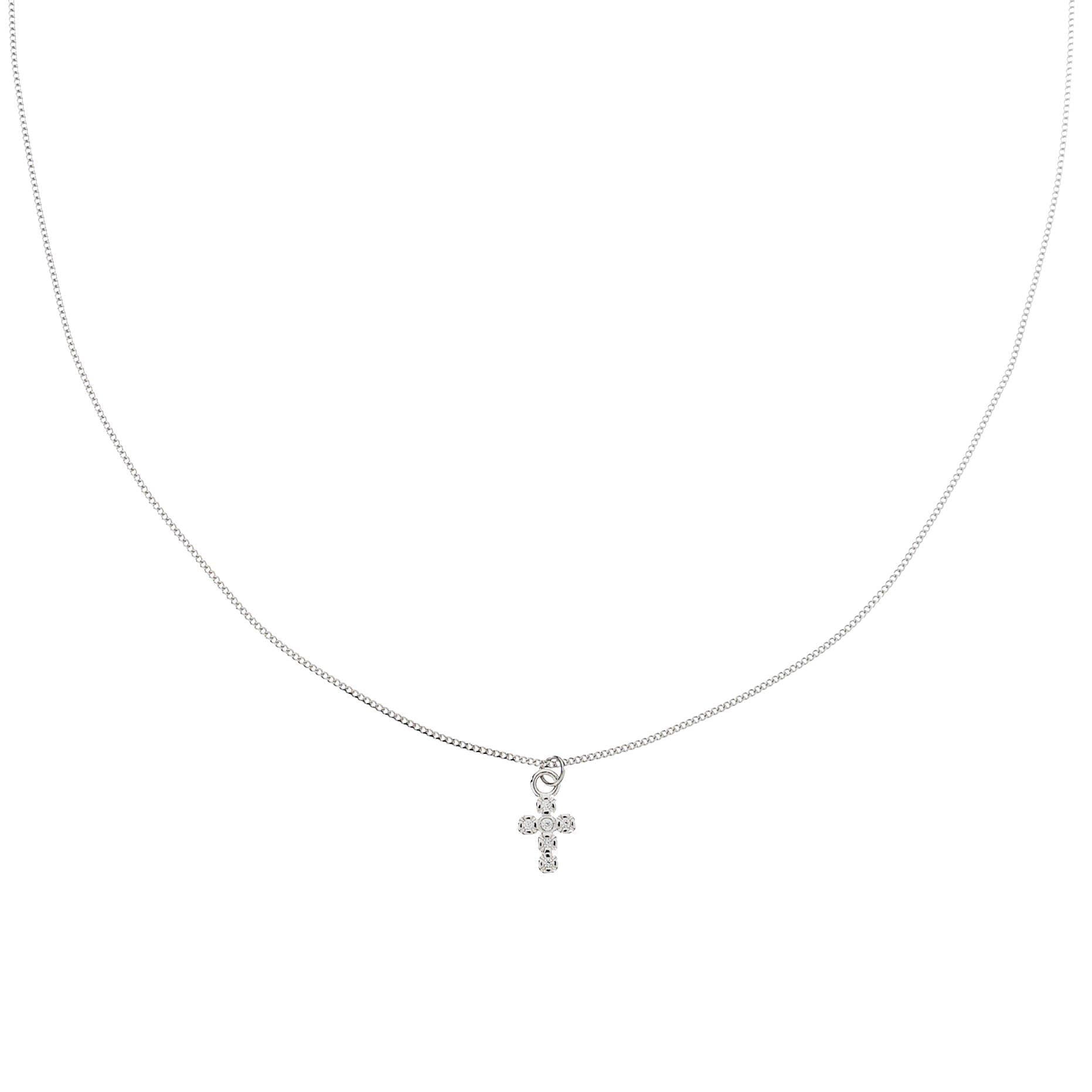Brenda Grands Silver Shiny Cross Necklace - The Pink Pineapple 850