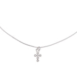 Brenda Grands Silver Shiny Cross Necklace - The Pink Pineapple 850