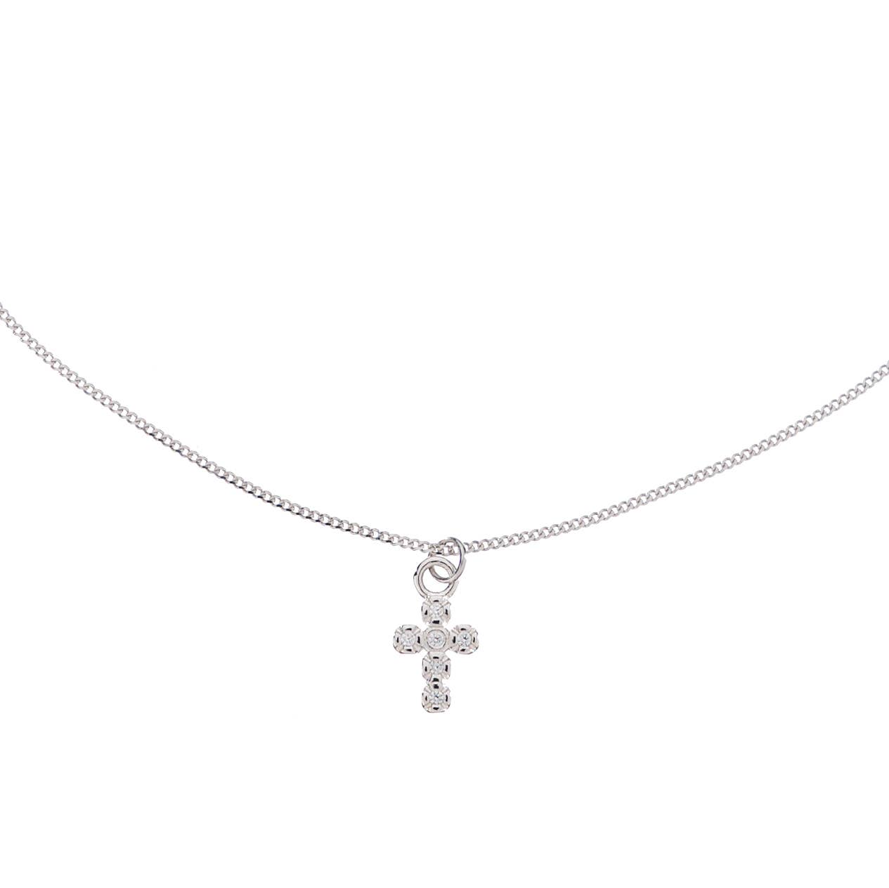 Brenda Grands Silver Shiny Cross Necklace - The Pink Pineapple 850