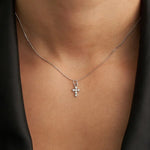 Brenda Grands Silver Shiny Cross Necklace - The Pink Pineapple 850