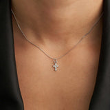 Brenda Grands Silver Shiny Cross Necklace - The Pink Pineapple 850