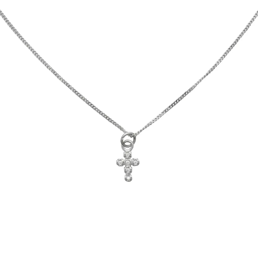 Brenda Grands Silver Shiny Cross Necklace - The Pink Pineapple 850