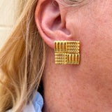 [Brenda Grands] Statement Aspen Squared Studs - The Pink Pineapple 850