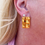 [Brenda Grands] Statement Rectangular Studs - The Pink Pineapple 850