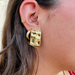 [Brenda Grands] Statement Rectangular Studs - The Pink Pineapple 850