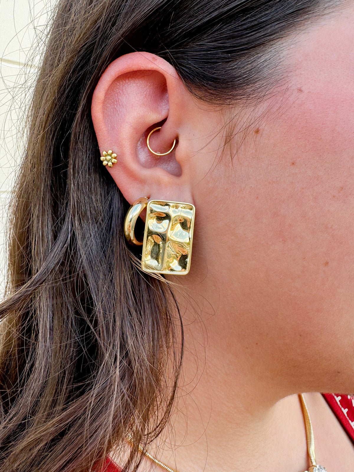 [Brenda Grands] Statement Rectangular Studs - The Pink Pineapple 850