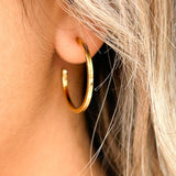 [Brenda Grands] Thin Hammered Hoops Mini - The Pink Pineapple 850