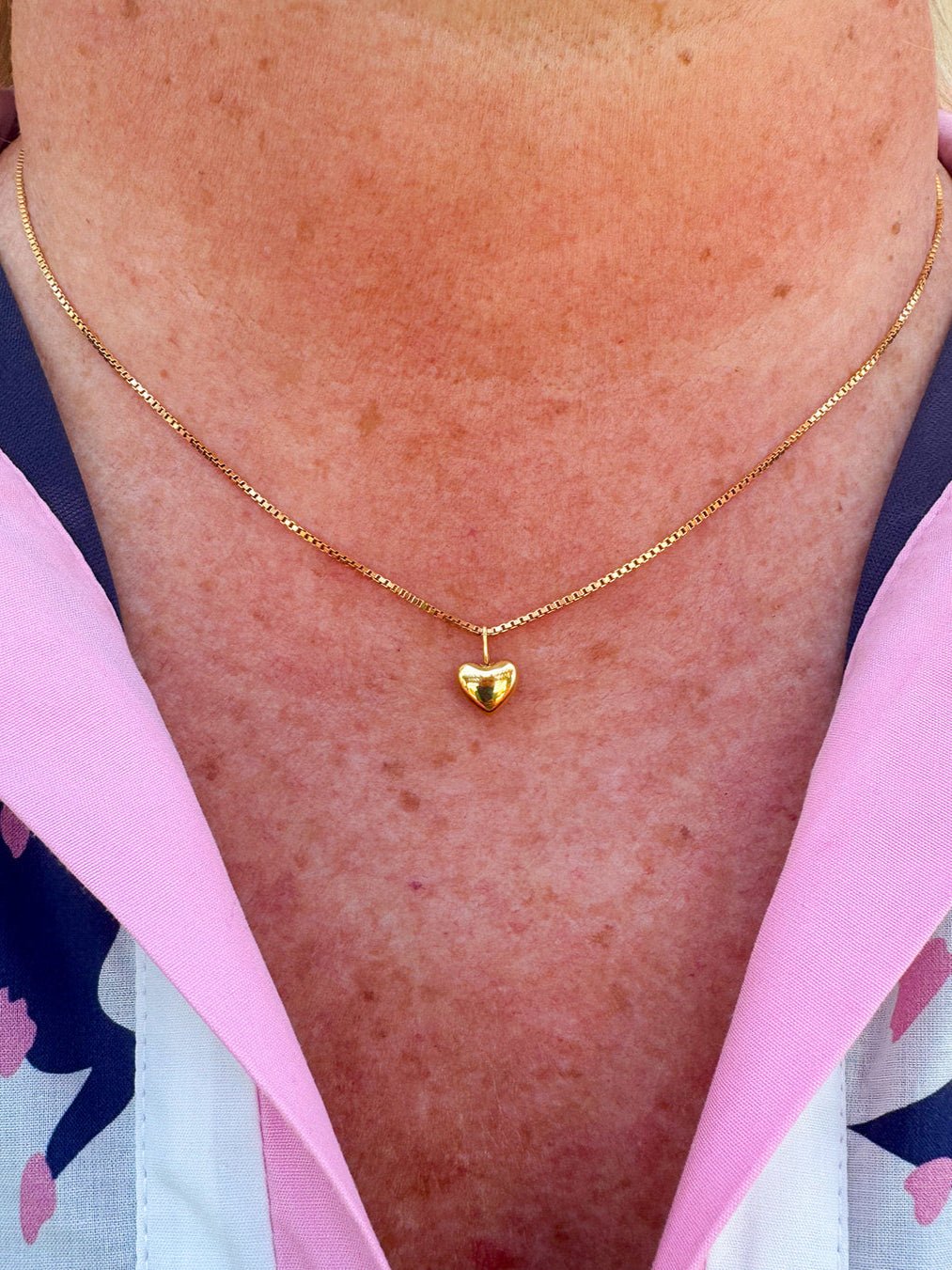 [Brenda Grands] Tiny Gold Puffy Heart Necklace - The Pink Pineapple 850