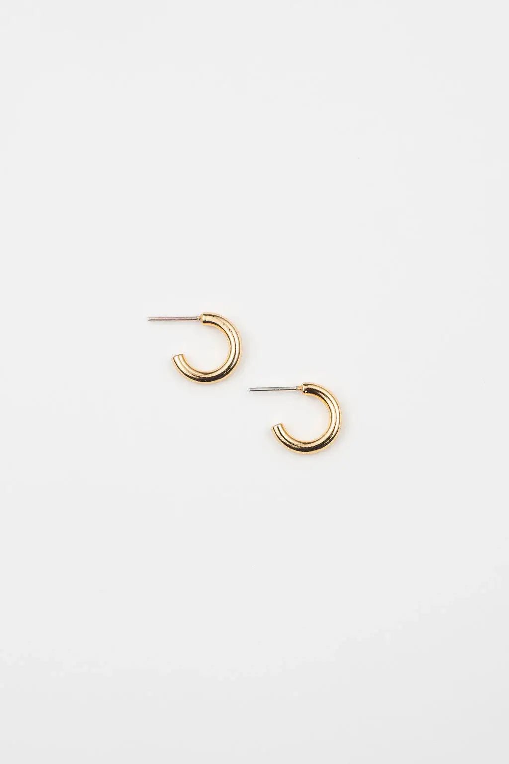 Brenda Grands Tiny Tube Dangle Earrings Hoops - The Pink Pineapple 850