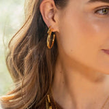 Brenda Grands Tiny Tube Dangle Earrings Hoops - The Pink Pineapple 850