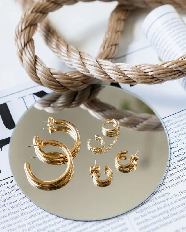 Brenda Grands Tiny Tube Dangle Earrings Hoops - The Pink Pineapple 850