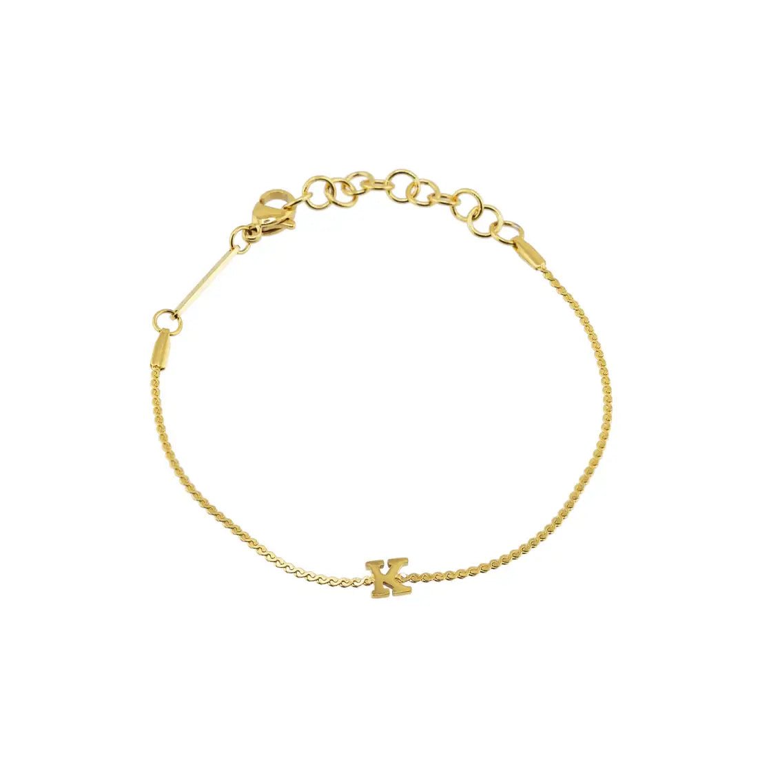 [Brenda Grands] Waterproof Gold Dainty Initial Bracelet - The Pink Pineapple 850