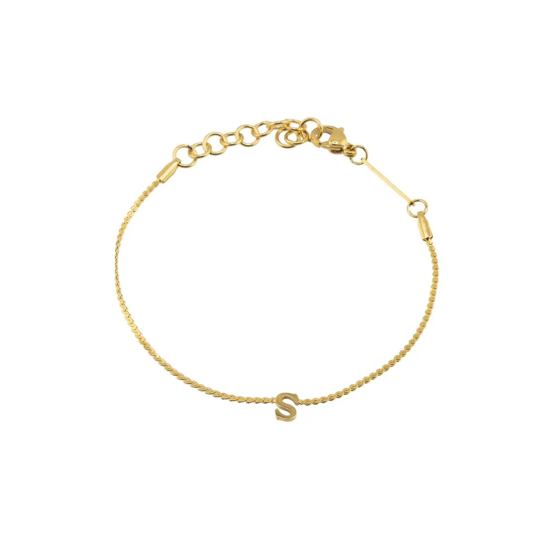 [Brenda Grands] Waterproof Gold Dainty Initial Bracelet - The Pink Pineapple 850