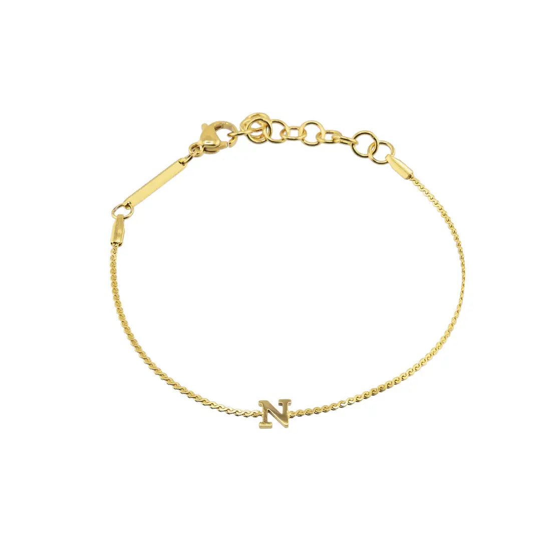 [Brenda Grands] Waterproof Gold Dainty Initial Bracelet - The Pink Pineapple 850