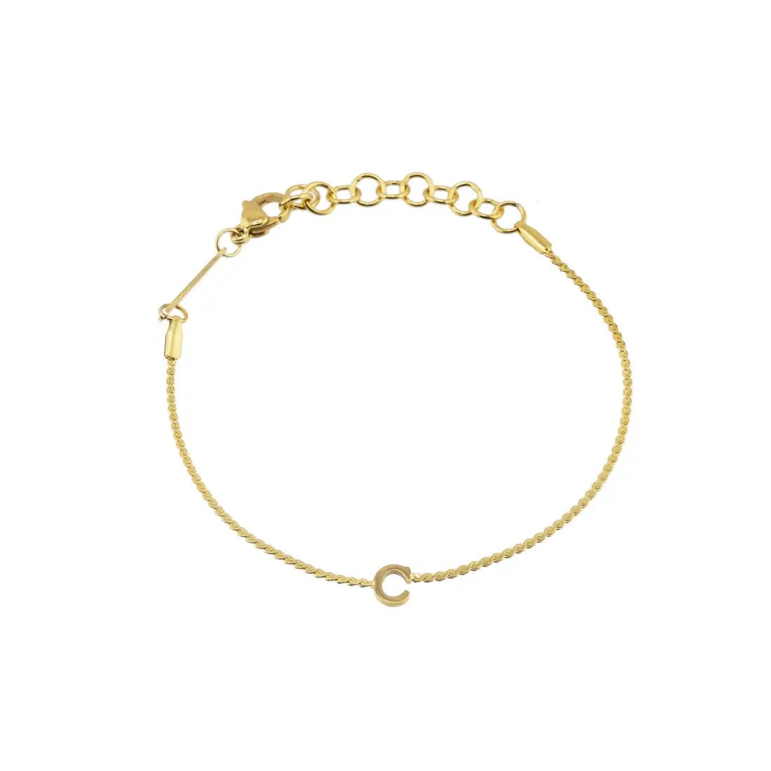 [Brenda Grands] Waterproof Gold Dainty Initial Bracelet - The Pink Pineapple 850