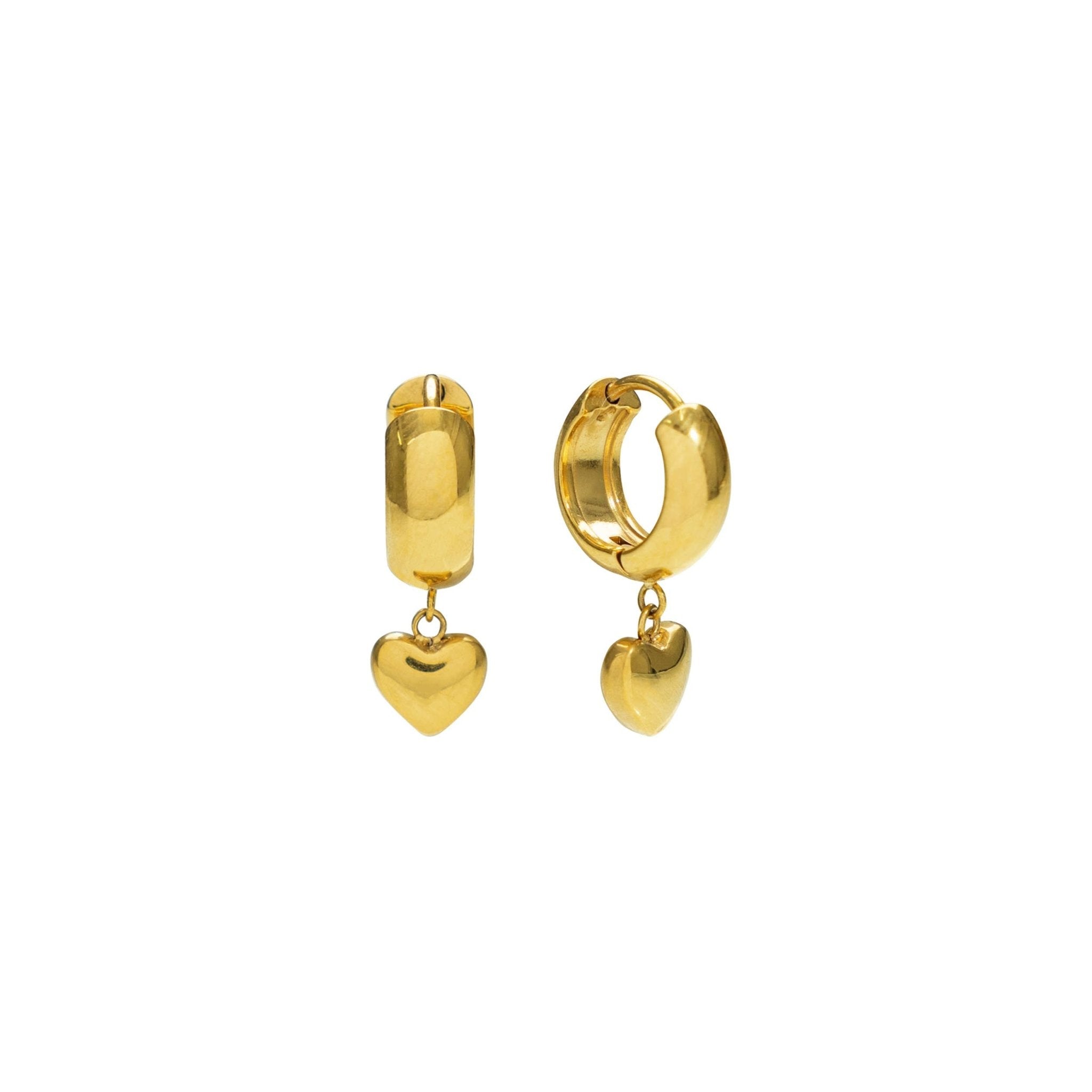 [Brenda Grands] Waterproof Gold Heart Earrings - The Pink Pineapple 850