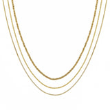 [Brenda Grands] Waterproof Gold Triple Layer Rope Necklace - The Pink Pineapple 850