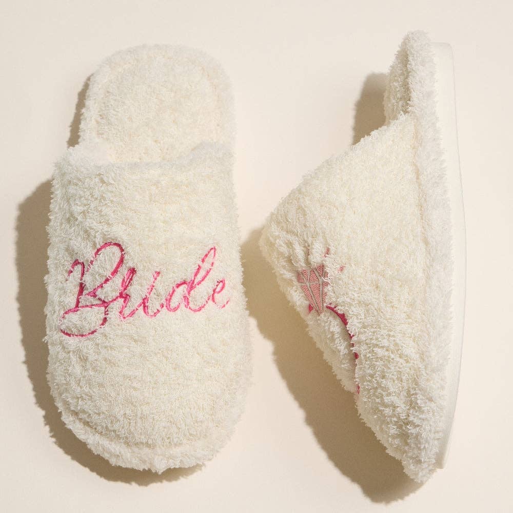 Bridal Bliss Fuzzy Slippers - The Pink Pineapple 850